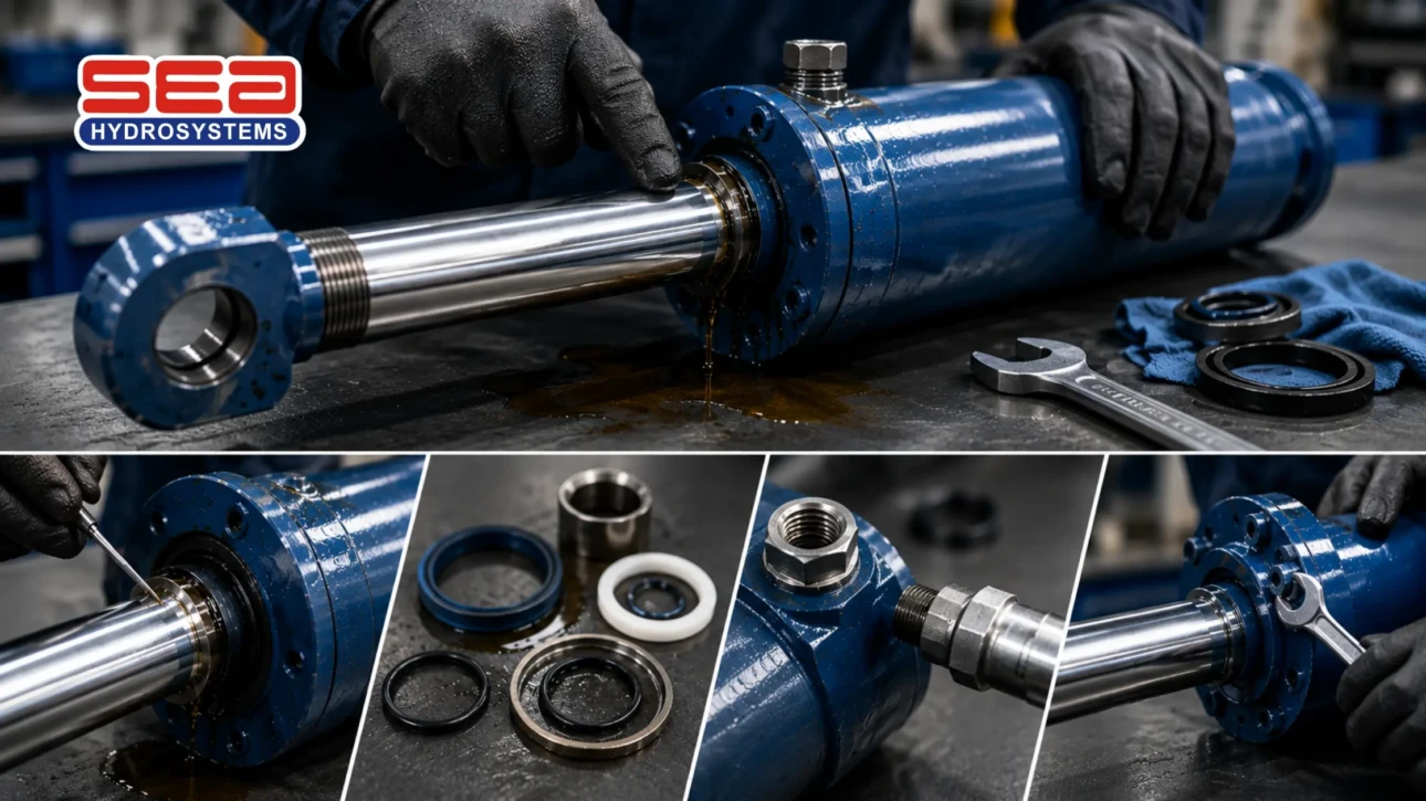 Leaking hydraulic cylinder